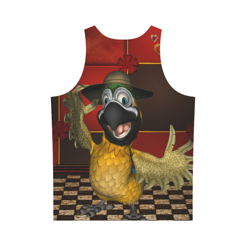Funny parrot with summer hat All Over Print Tank Top for Men (Model T43)