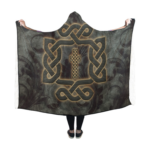 The celtic knot, rusty metal Hooded Blanket 60''x50''