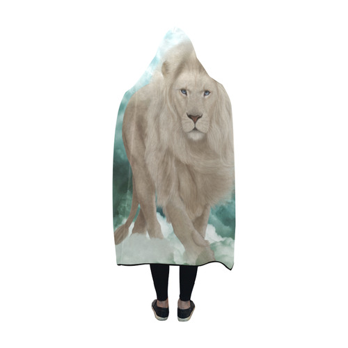The white lion in the universe Hooded Blanket 60''x50''