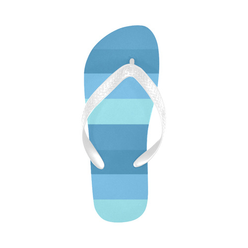 Shades Of Blue Stripes Flip Flops for Men/Women (Model 040)