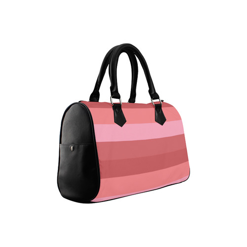 Shades Of Coral Stripes Boston Handbag (Model 1621)