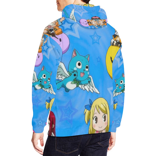 Stars & Chibis Anime Fun All Over Print Hoodie for Men/Large Size (USA Size) (Model H13)
