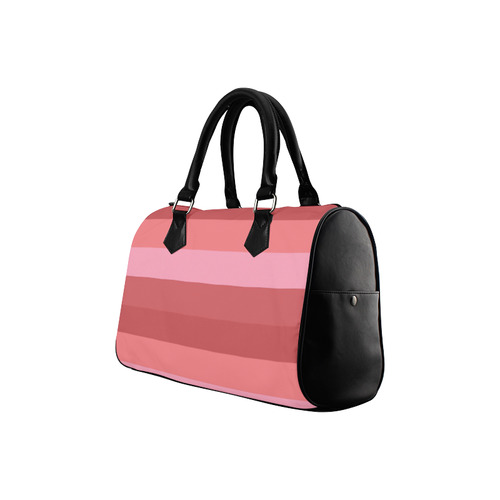 Shades Of Coral Stripes Boston Handbag (Model 1621)