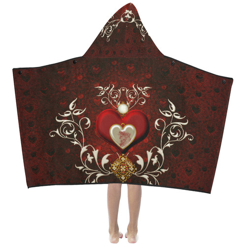 Valentine's day, wonderful hearts Kids' Hooded Bath Towels