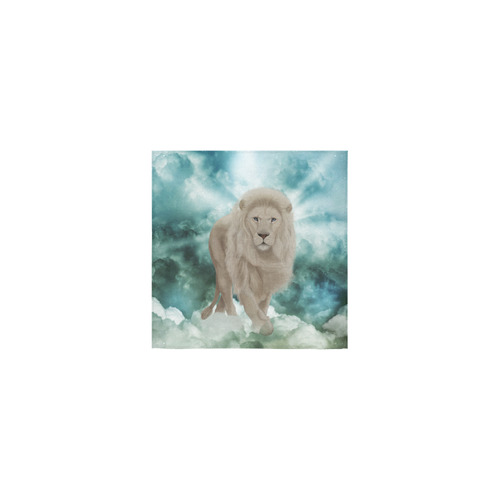 The white lion in the universe Square Towel 13“x13”