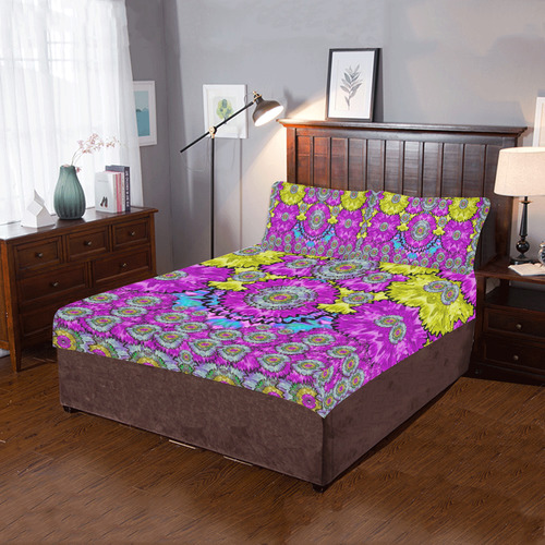 fantasy bloom in Spring time lively colors 3-Piece Bedding Set