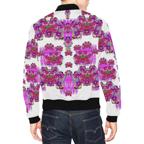 Happy Merry fantasy flowers All Over Print Bomber Jacket for Men (Model H19)