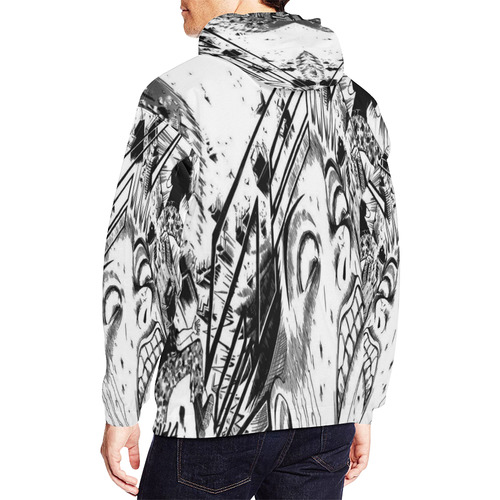 Mind Blown Manga All Over Print Hoodie for Men/Large Size (USA Size) (Model H13)