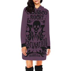 SKULL CRASSCO ROCKT IV All Over Print Hoodie Mini Dress (Model H27)
