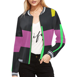 OUTSIDER All Over Print Bomber Jacket for Women (Model H21)
