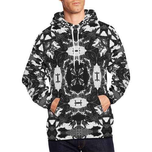 Shadow Demon Manga All Over Print Hoodie for Men/Large Size (USA Size) (Model H13)