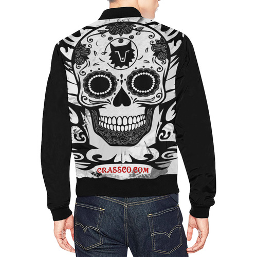 SKULL CULT II All Over Print Bomber Jacket for Men (Model H19)