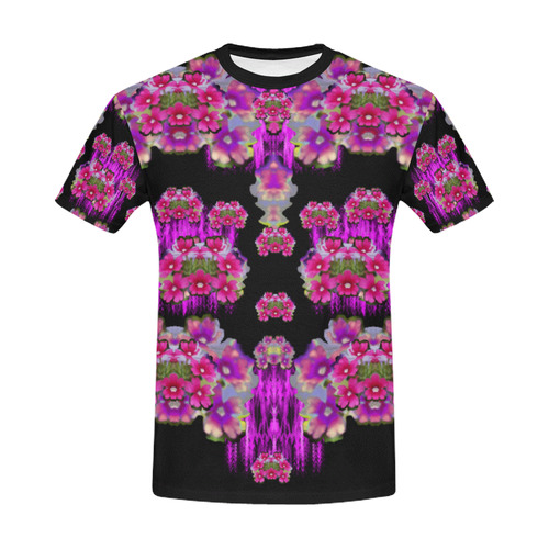 Happy Merry fantasy flowers All Over Print T-Shirt for Men/Large Size (USA Size) Model T40)
