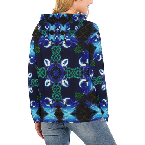 Magic Moon Witch All Over Print Hoodie for Women (USA Size) (Model H13)