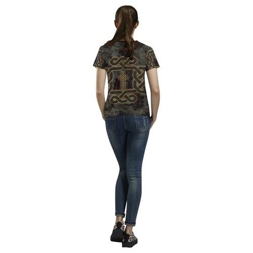 The celtic knot, rusty metal All Over Print T-shirt for Women/Large Size (USA Size) (Model T40)