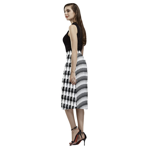 Black White Houndstooth Aoede Crepe Skirt (Model D16)