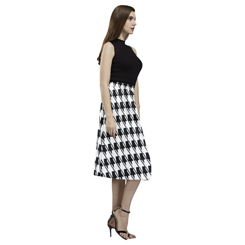 Black White Houndstooth Aoede Crepe Skirt (Model D16)