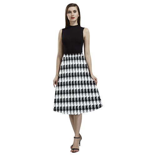 Black White Houndstooth Aoede Crepe Skirt (Model D16)