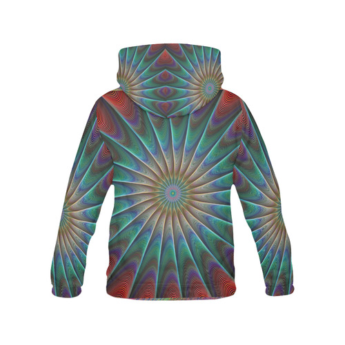 Fractal Colors Burst All Over Print Hoodie for Men/Large Size (USA Size) (Model H13)