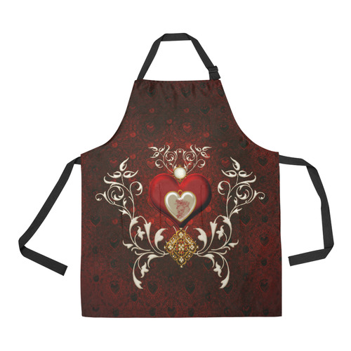 Valentine's day, wonderful hearts All Over Print Apron