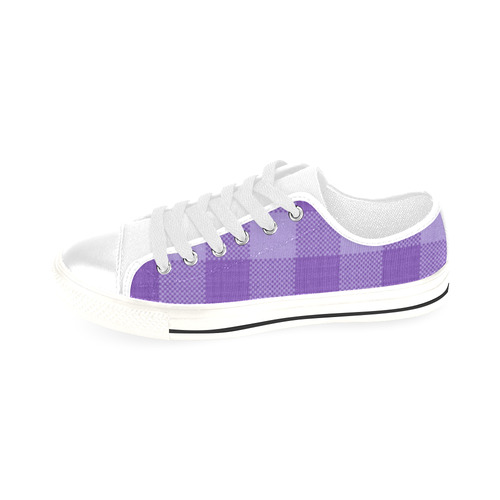 Ultraviolet Purple Plaid Men's Classic Canvas Shoes/Large Size (Model 018)