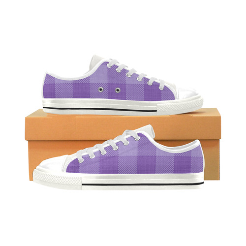 Ultraviolet Purple Plaid Men's Classic Canvas Shoes (Model 018)