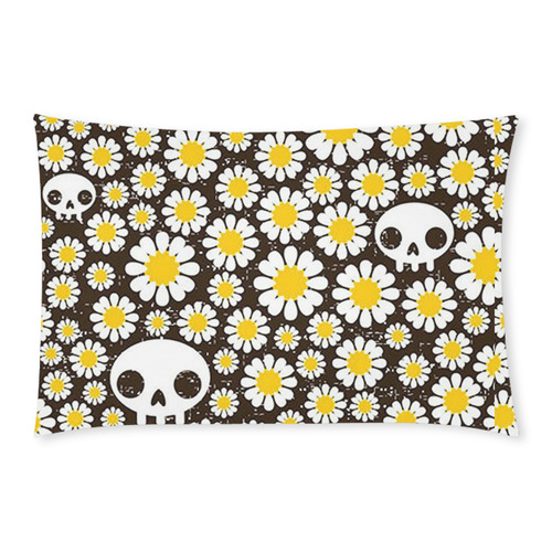 Yellow Daisy Skulls 3-Piece Bedding Set