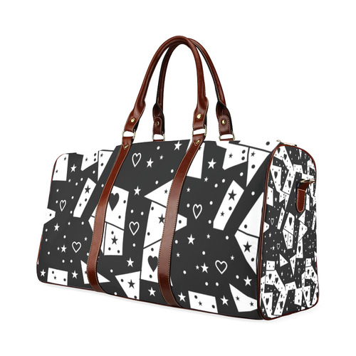 Black and White Popart by Nico Bielow Waterproof Travel Bag/Large (Model 1639)