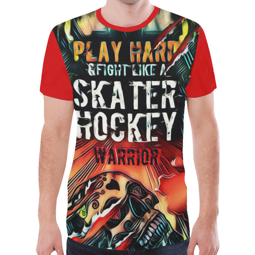 Skater Hockey Warrior New All Over Print T-shirt for Men (Model T45)