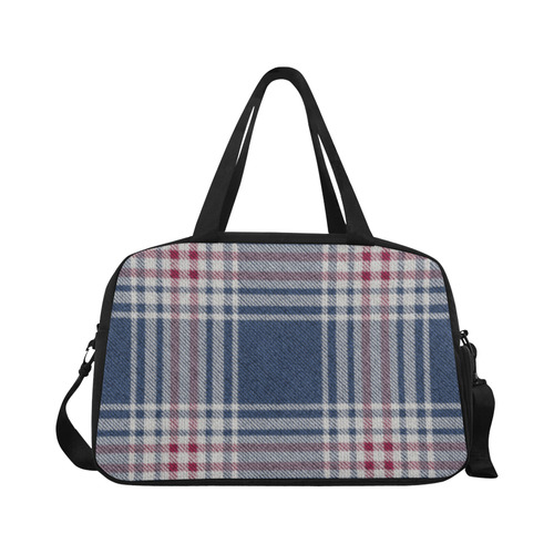 Turquoise Red Plaid Fitness Handbag (Model 1671)