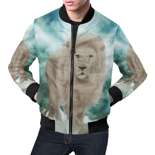 The white lion in the universe All Over Print Bomber Jacket for Men (Model H19)