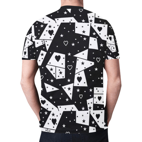 Black and White Popart by Nico Bielow New All Over Print T-shirt for Men (Model T45)