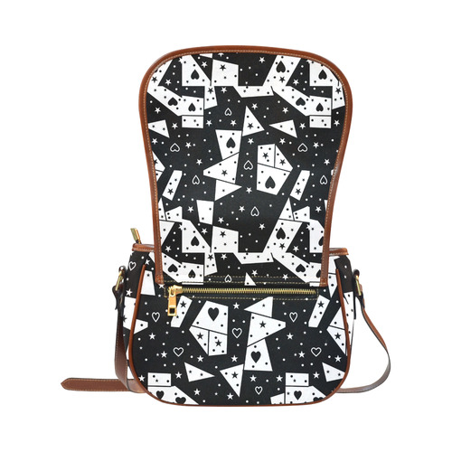 Black and White Popart by Nico Bielow Saddle Bag/Large (Model 1649)