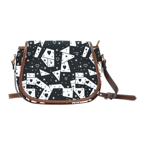 Black and White Popart by Nico Bielow Saddle Bag/Large (Model 1649)