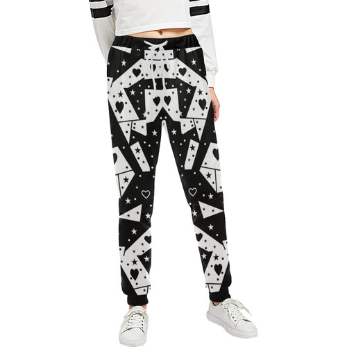 Black and White Popart by Nico Bielow Unisex All Over Print Sweatpants (Model L11)