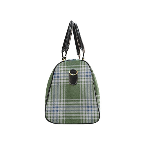 Green Blue Plaid New Waterproof Travel Bag/Small (Model 1639)