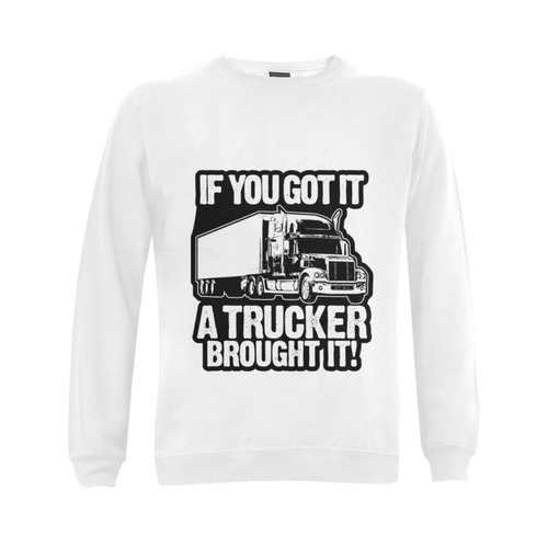 Trucker Brought it Gildan Crewneck Sweatshirt(NEW) (Model H01)