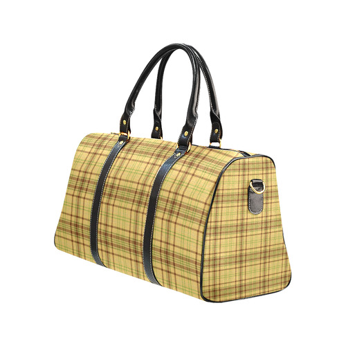 Yellow Brown Plaid New Waterproof Travel Bag/Small (Model 1639)
