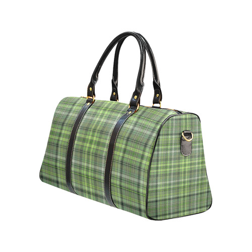 Shades of Green Plaid New Waterproof Travel Bag/Small (Model 1639)