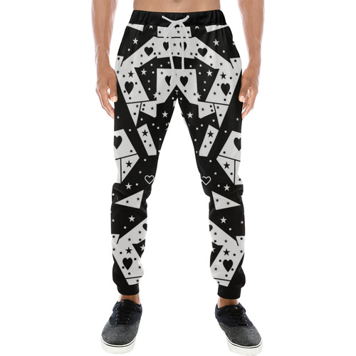 Black and White Popart by Nico Bielow Men's All Over Print Sweatpants (Model L11)