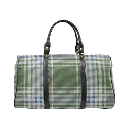 Green Blue Plaid New Waterproof Travel Bag/Small (Model 1639)