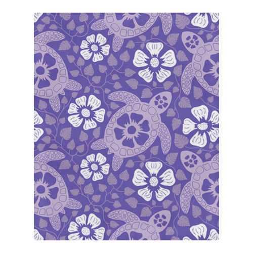 Purple Kauai Turtles 3-Piece Bedding Set