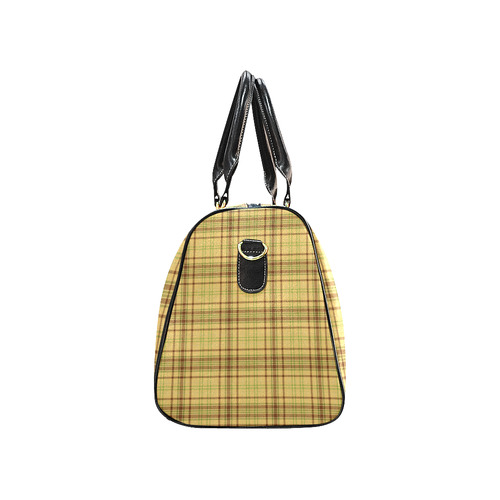 Yellow Brown Plaid New Waterproof Travel Bag/Small (Model 1639)
