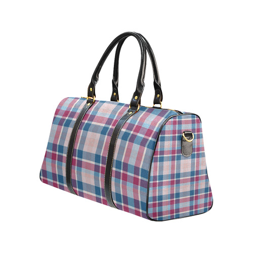 Fun Pastels Plaid New Waterproof Travel Bag/Small (Model 1639)