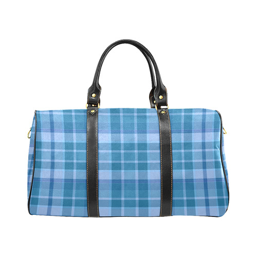 Shades of Blue Plaid New Waterproof Travel Bag/Large (Model 1639)