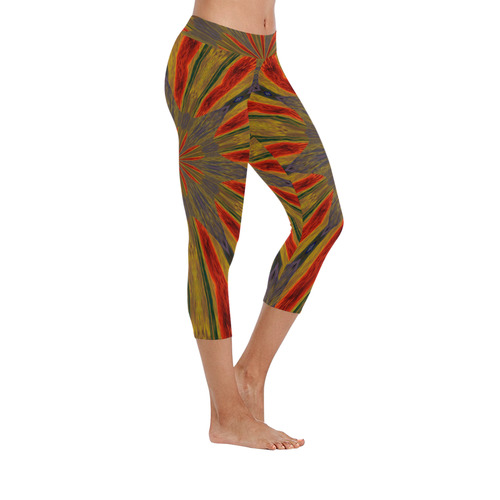 SUNNY DAZE Women's Low Rise Capri Leggings (Invisible Stitch) (Model L08)