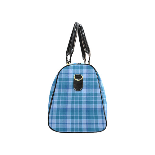 Shades of Blue Plaid New Waterproof Travel Bag/Large (Model 1639)