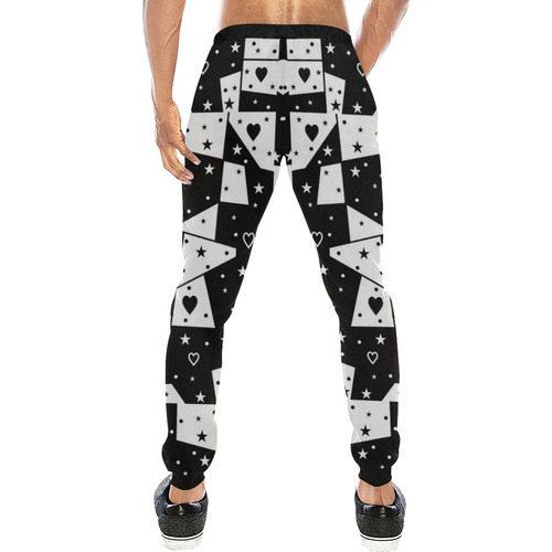 Black and White Popart by Nico Bielow Men's All Over Print Sweatpants (Model L11)