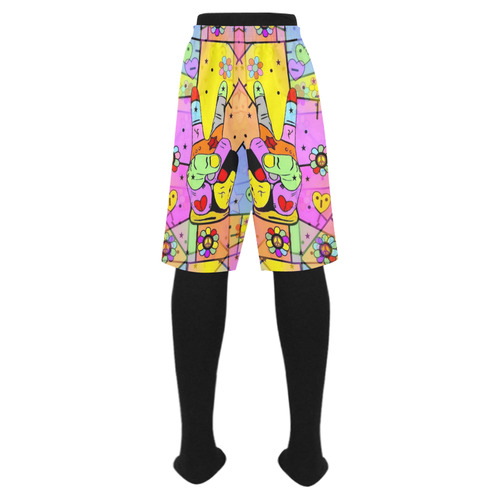 Peace Popart by Nico Bielow Men's Swim Trunk (Model L21)