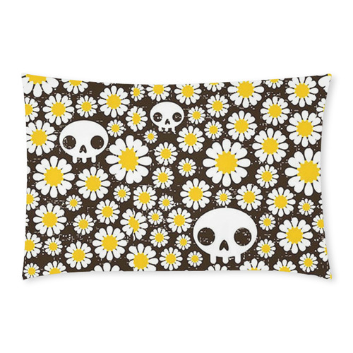 Yellow Daisy Skulls 3-Piece Bedding Set